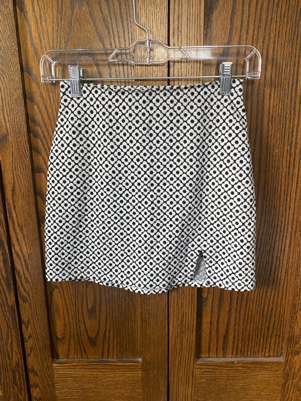 Hollister high rise black & white mini skirt